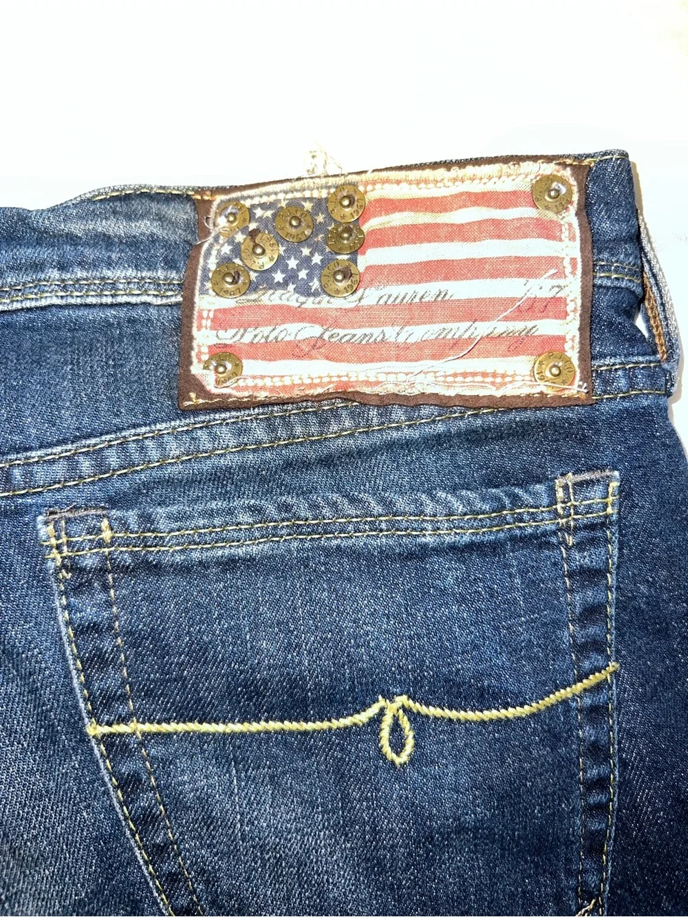 Vintage Polo Ralph Lauren women  Jeans with American Flag Patch